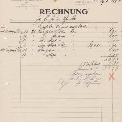 Invoice for silverware plating, 1935