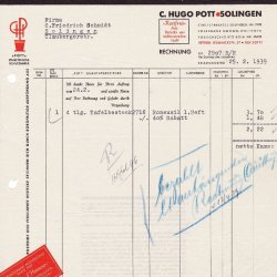 Invoice for buying silverware 1939